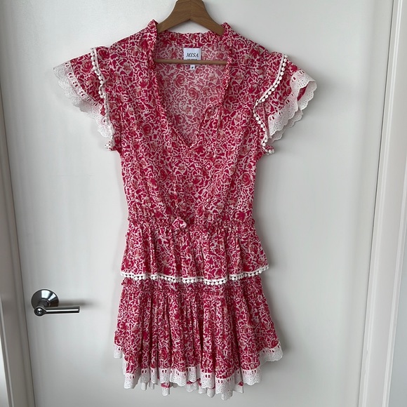 Misa Los Angeles Lilian Dress in Pink Animal Floral - Picture 5 of 10